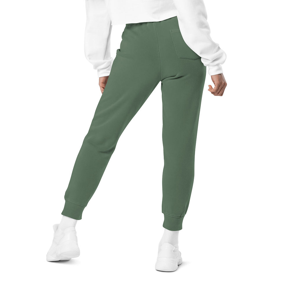Thumbnail: Zaedons Womens Pigment Dyed Sweatpants White Zaedons Signature Embroidered