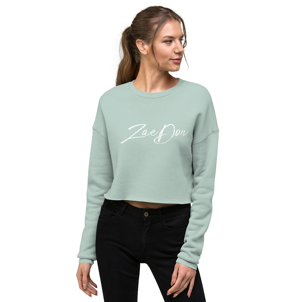 Thumbnail: Zaedons Womens Crop Sweatshirt Light Colors White Zaedon Graphic Print