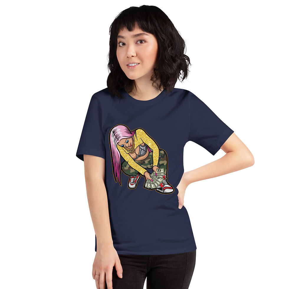 Thumbnail: Womens Dark Tone Hustle Shawty Graphic Tee