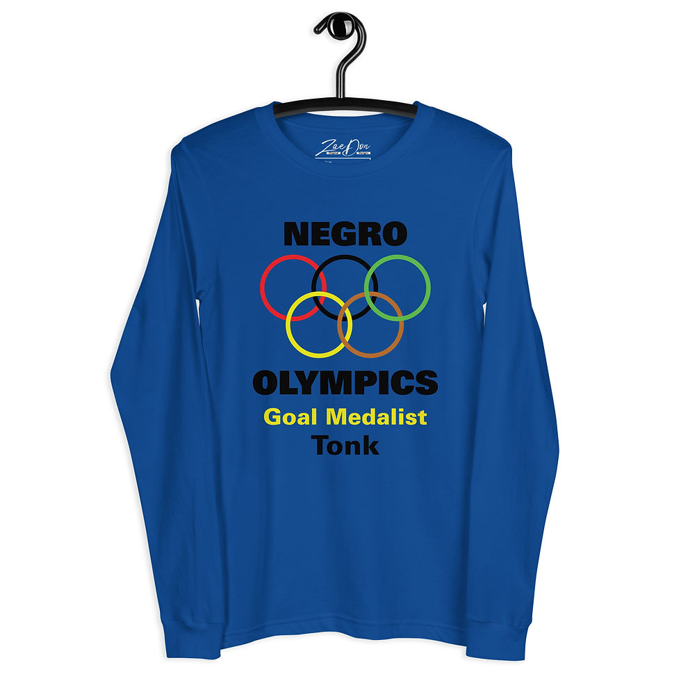 Thumbnail: Zaedons Womens Long Sleeve T Shirt Negro Olympics Tonk Gold Print