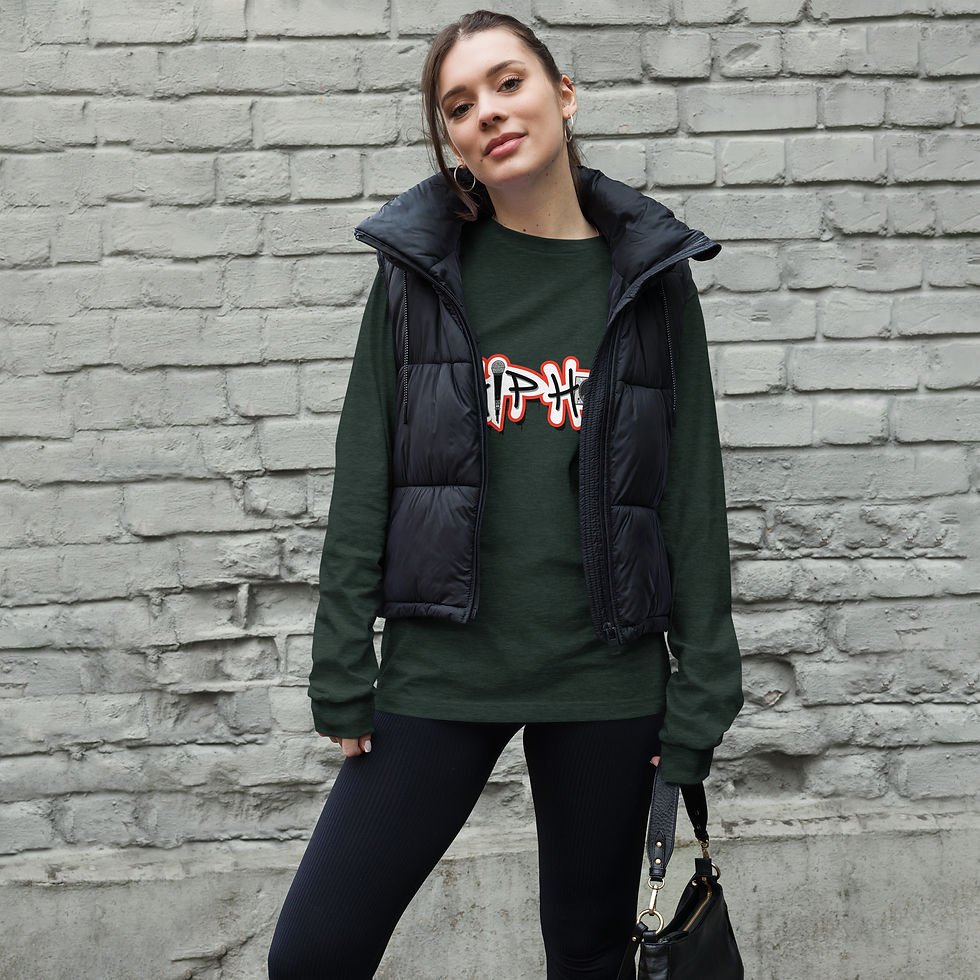 Thumbnail: Zaedons Womens Long Sleeve T Shirt Dark Colors Long Sleeve Hip Hop Print