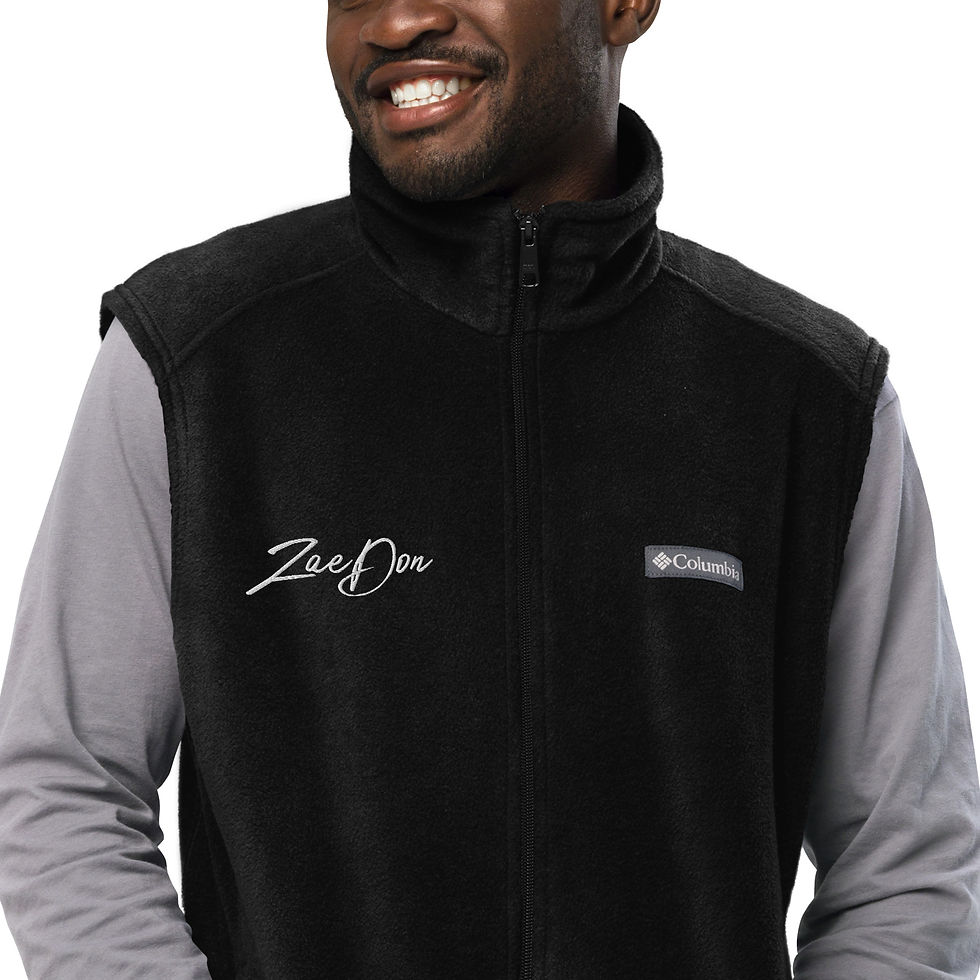 Thumbnail: Zaedons Mens Vest Columbia Fleece White ZaeDon Embroidered