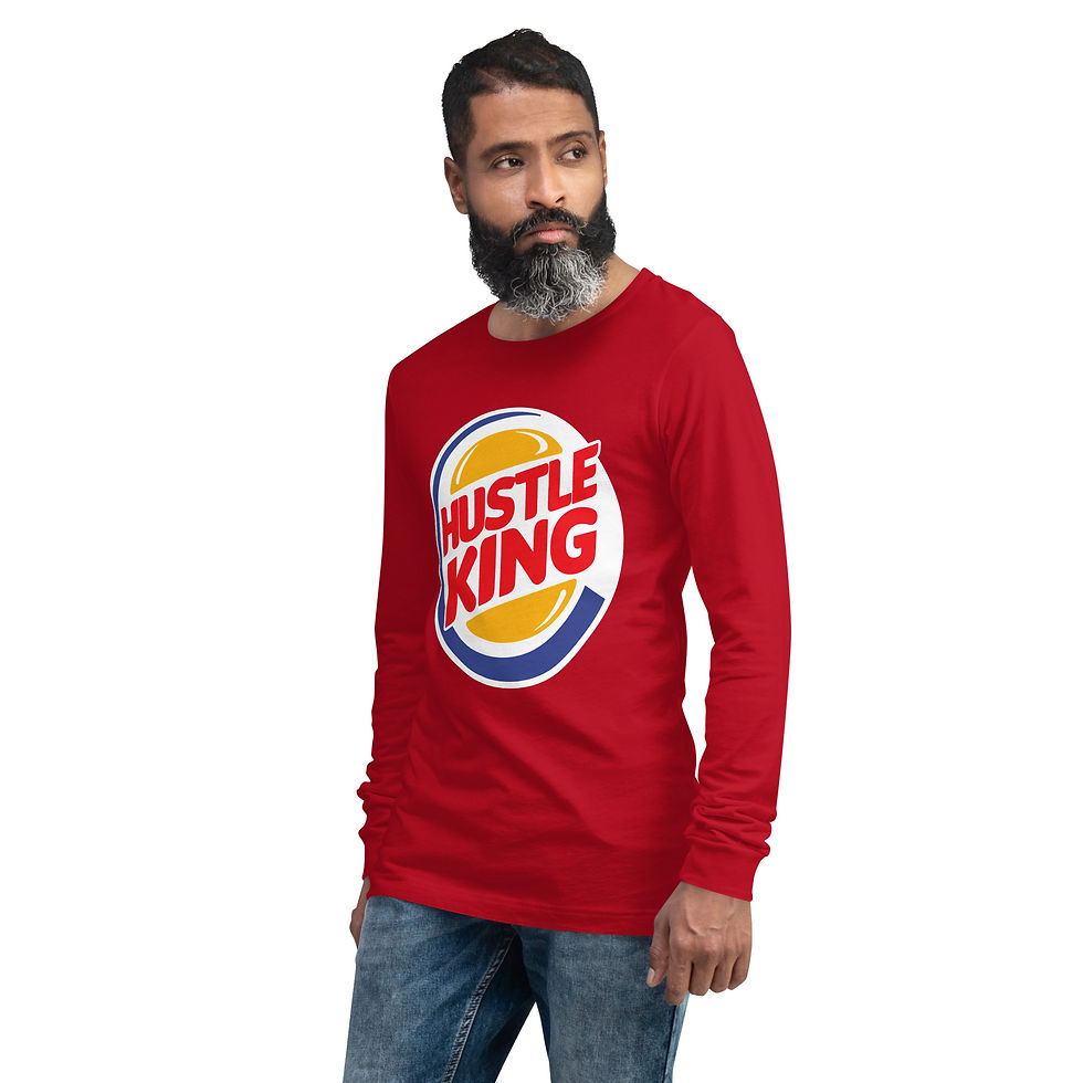 Thumbnail: Zaedons Mens Long Sleeve Hustle King Print
