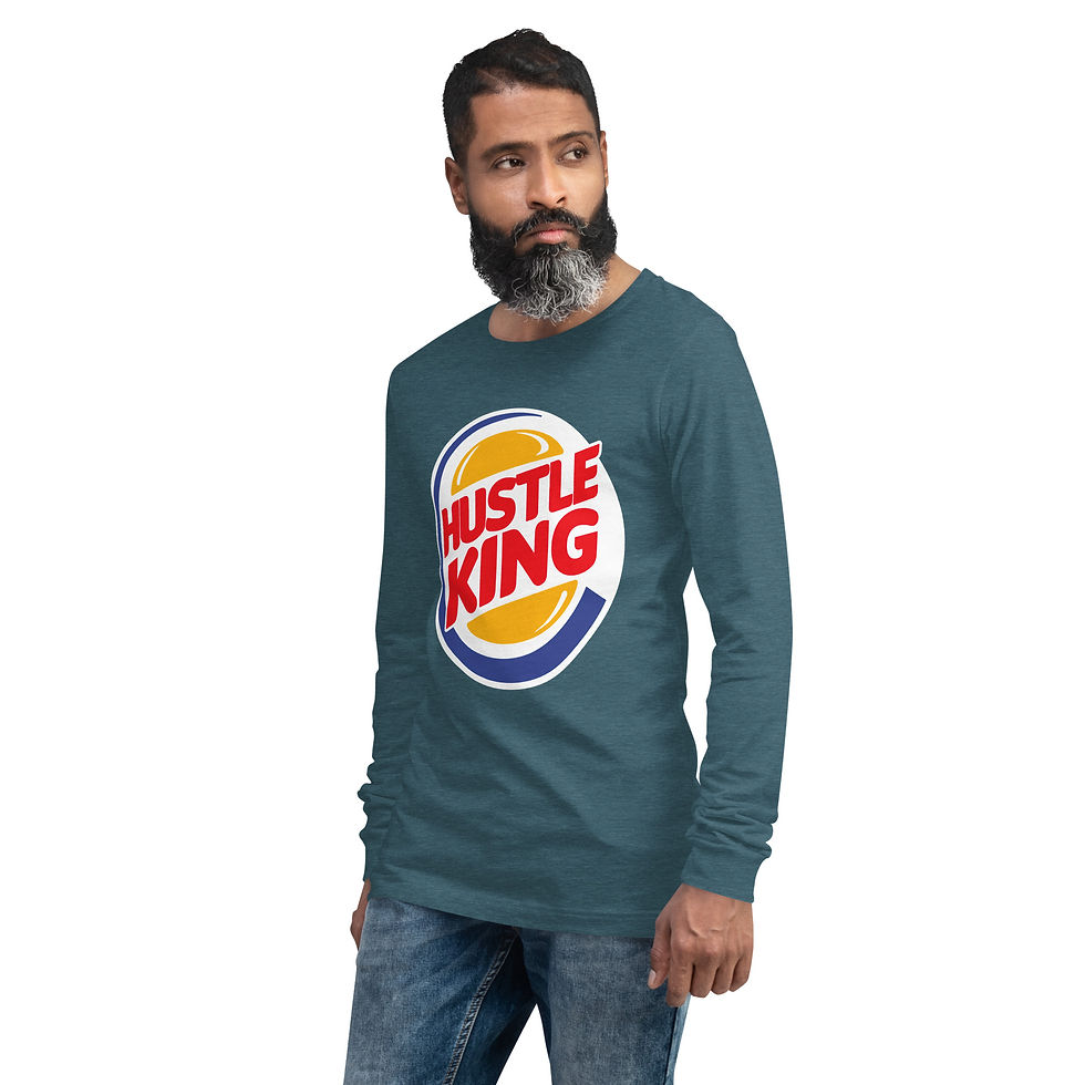 Thumbnail: Zaedons Mens Long Sleeve Hustle King Print