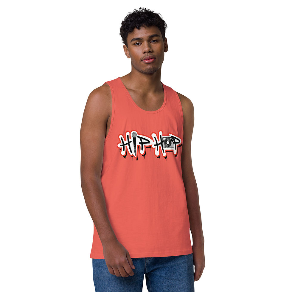 Thumbnail: Zaedons Mens Tank Top Hip Hop Print