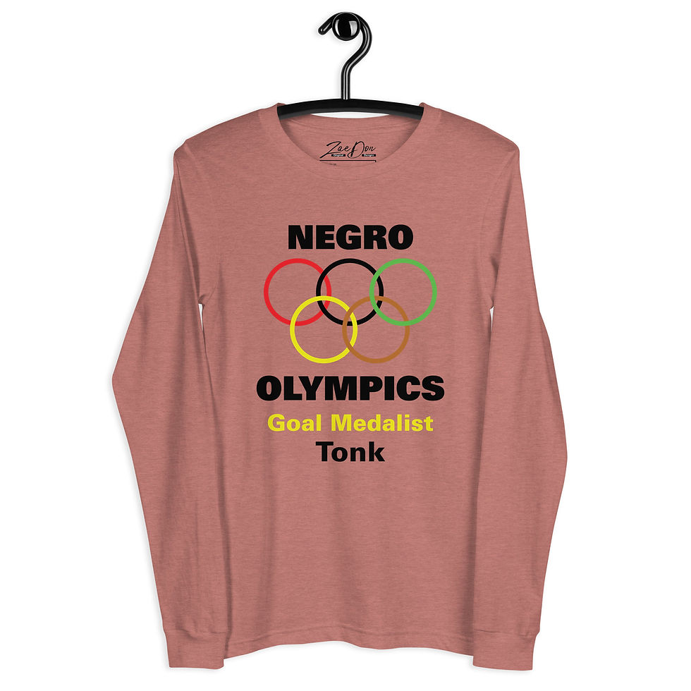 Thumbnail: Zaedons Womens Long Sleeve T Shirt Negro Olympics Tonk Gold Print