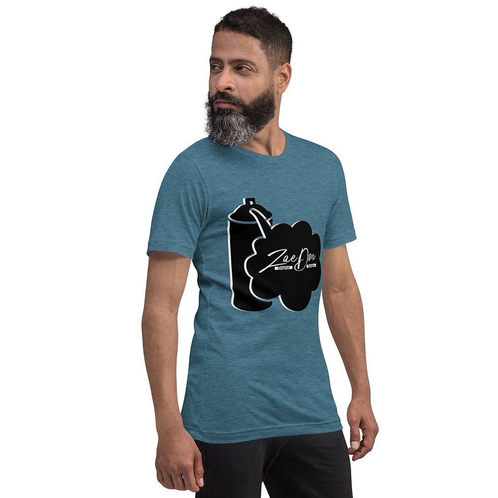 Thumbnail: Mens T Shirt Mid Tones Spray Paint Zaedon White Print Zaedons Streetwear