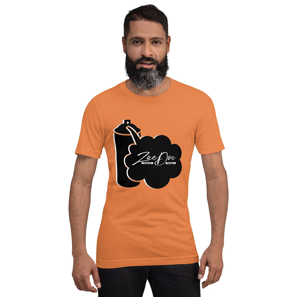 Thumbnail: Mens T Shirt Mid Tones Spray Paint Zaedon White Print Zaedons Streetwear