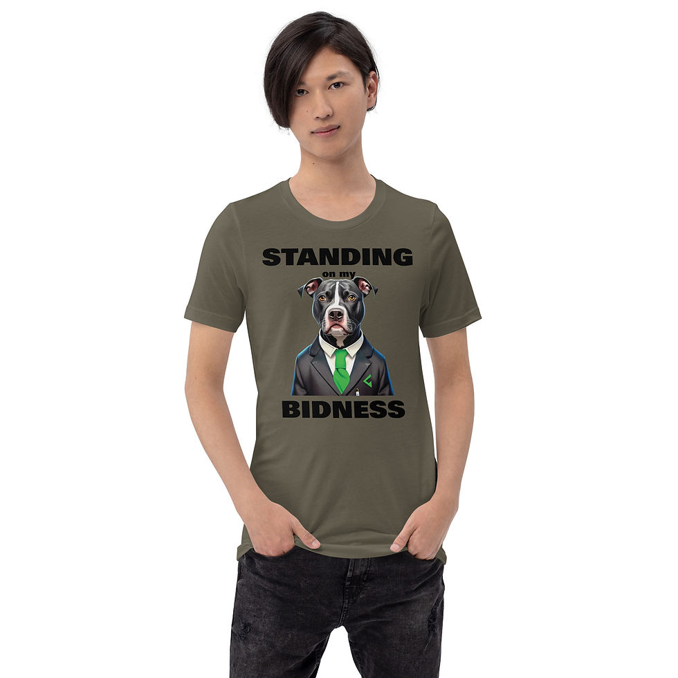 Thumbnail: Zaedons Mens T Shirt Dark Tones Standing on Bidness Print