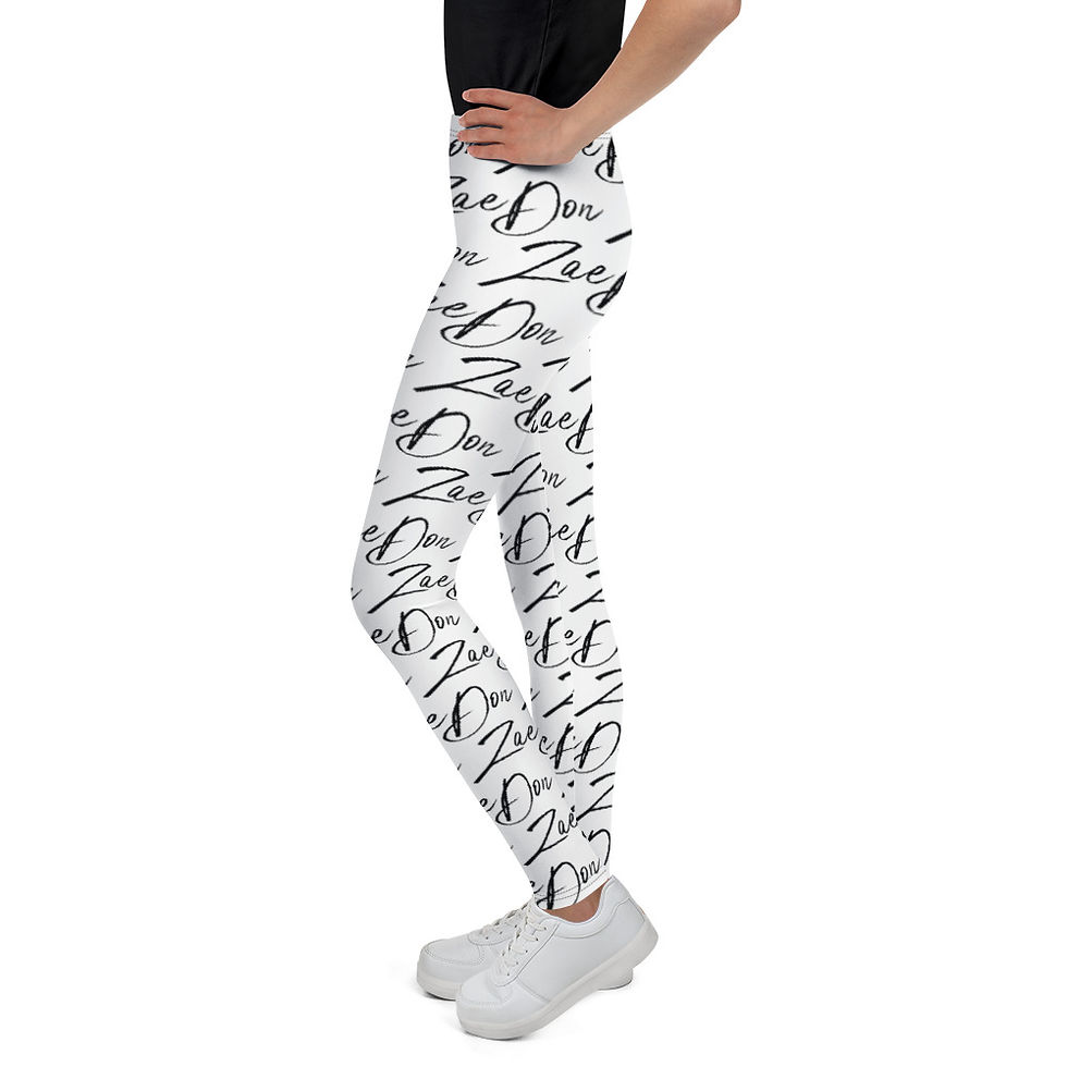 Thumbnail: Kids Black Zaedon Signature Repeat Logo Leggings – Urban streetwear for kids