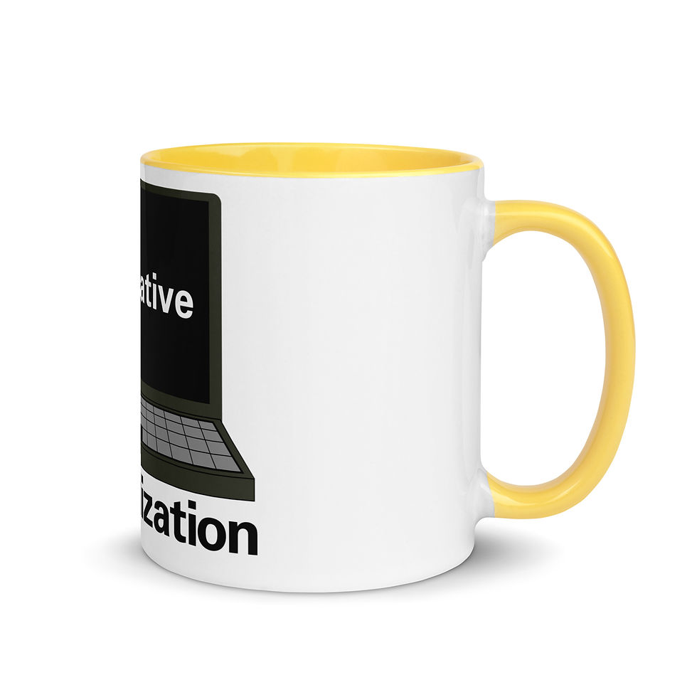 Thumbnail: Mug White Glossy Black Creative Immortalization Logo Colored Inside