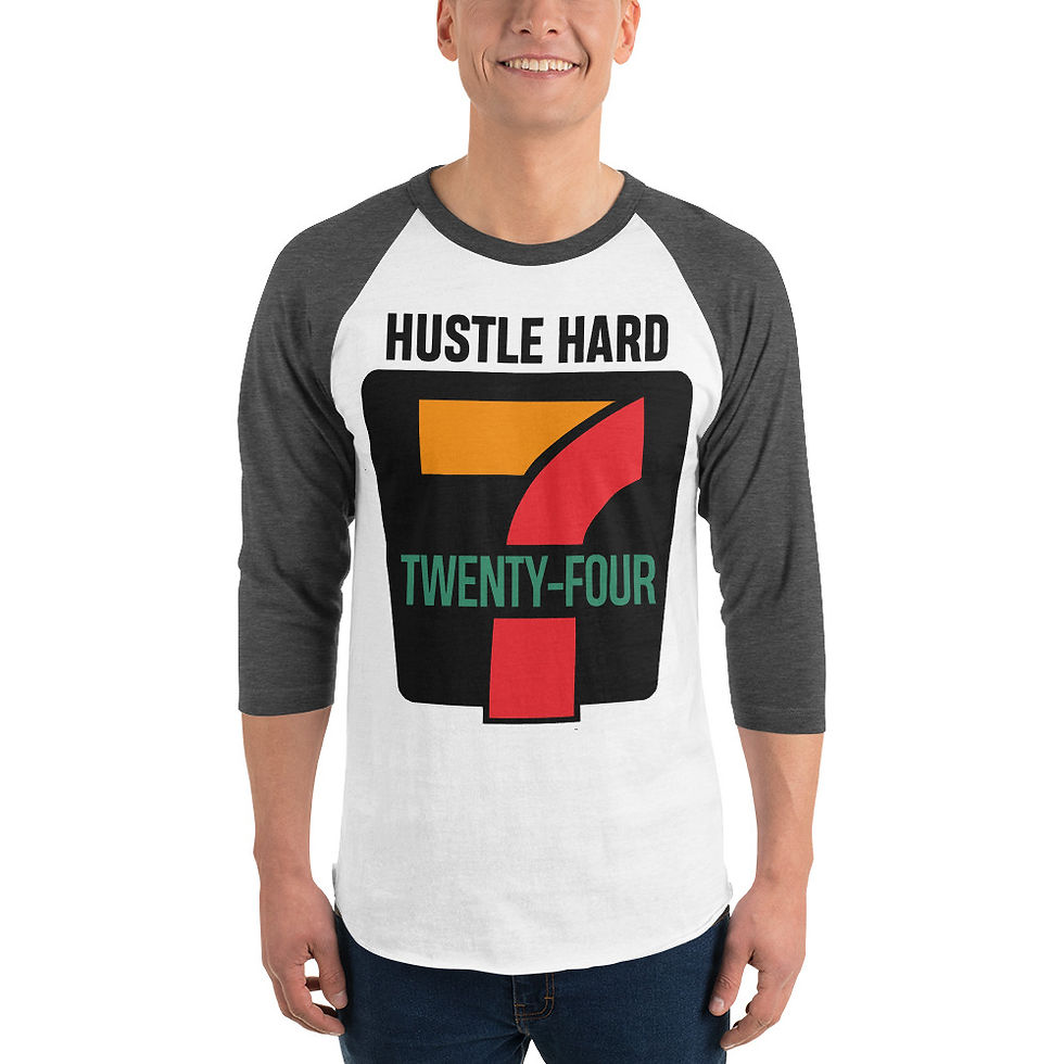 Thumbnail: Zaedons Mens 3 Quarter Sleeve T Shirt Hustle 247 Print