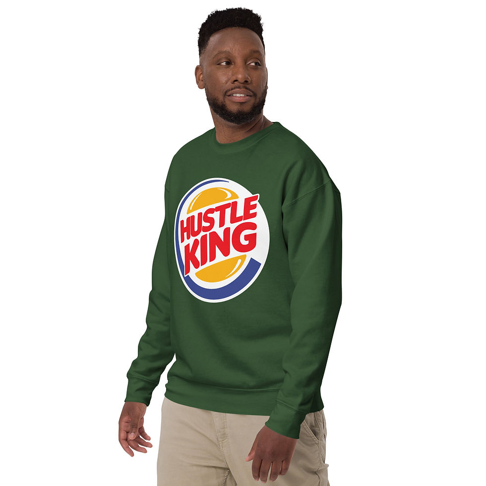 Thumbnail: Zaedons Mens Sweatshirt Premium Hustle King Print