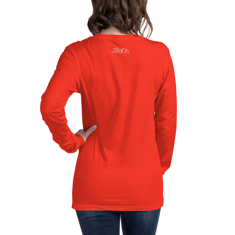 Thumbnail: Zaedons Womens Long Sleeve T Shirt Dark Colors Long Sleeve White ZaeDon Print