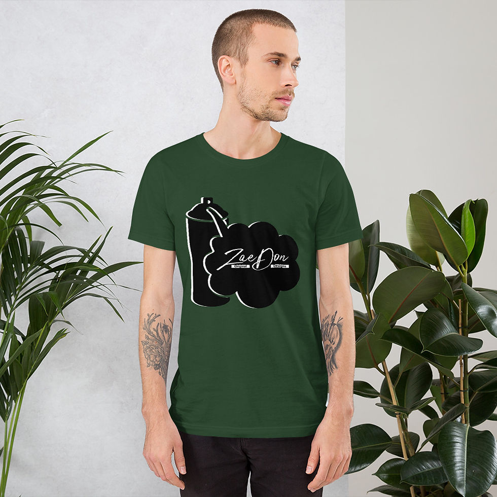 Thumbnail: Mens T Shirt Dark Tones Spray Paint Zaedon White Print Zaedons Urban Streetwear
