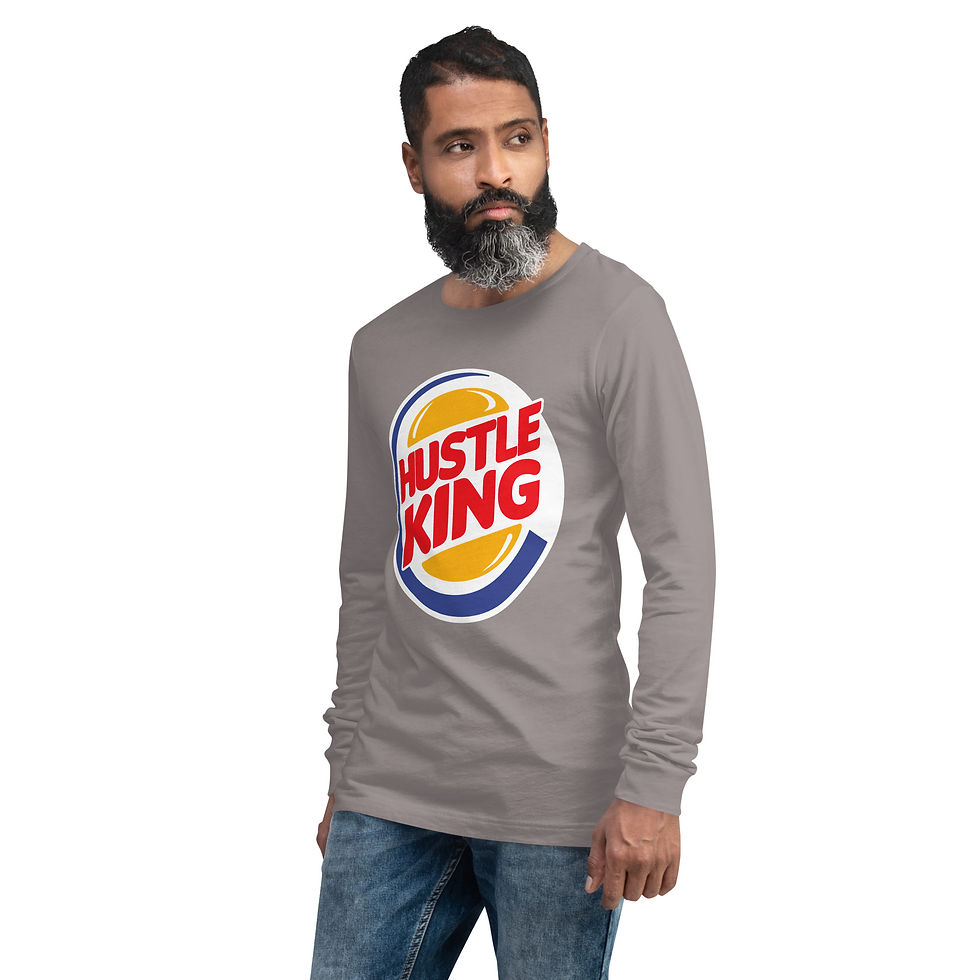Thumbnail: Zaedons Mens Long Sleeve Hustle King Print