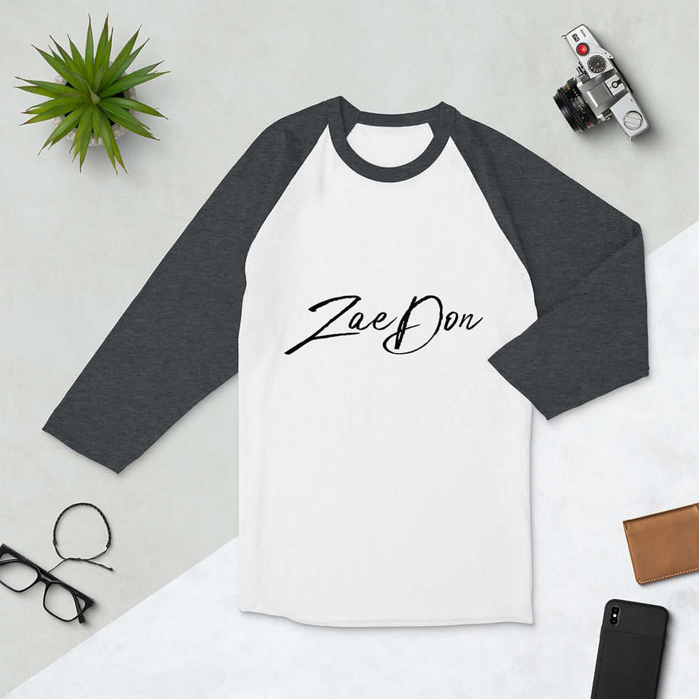 Thumbnail: Zaedons Womens 3 Quarter Sleeve T Shirt Black ZaeDon Print