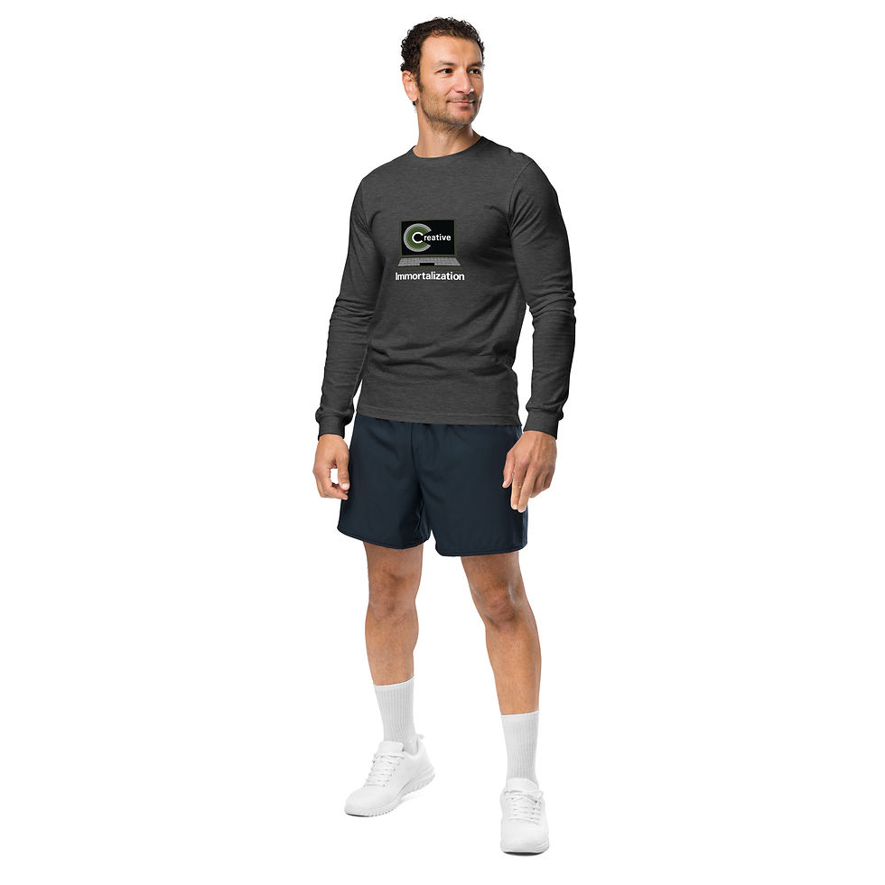 Thumbnail: T Shirt Mens Darks Long Sleeve WHT Creative Immortalization Print