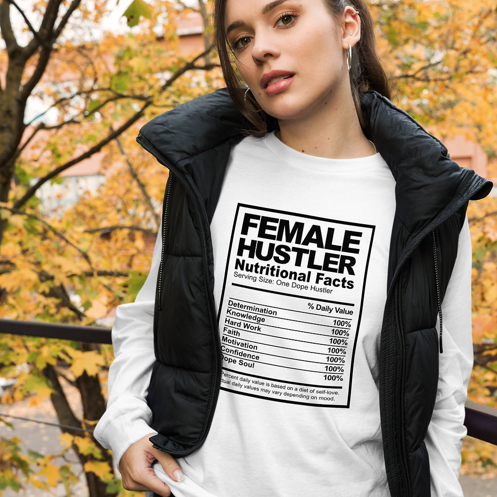 Thumbnail: Zaedons Womens Long Sleeve T Shirt Female Hustler Nutrition Print