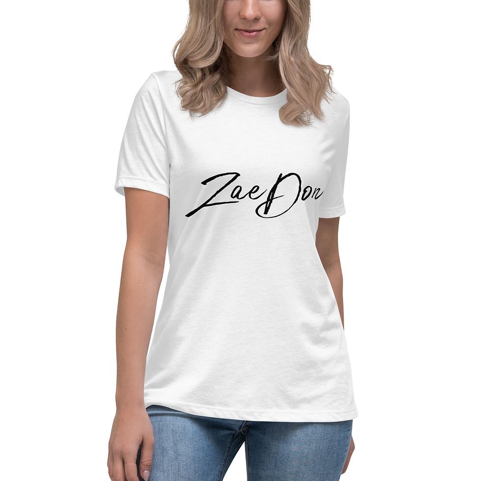Thumbnail: Zaedons Womens T Shirt Pastels Relaxed ZaeDon Signature Black Print