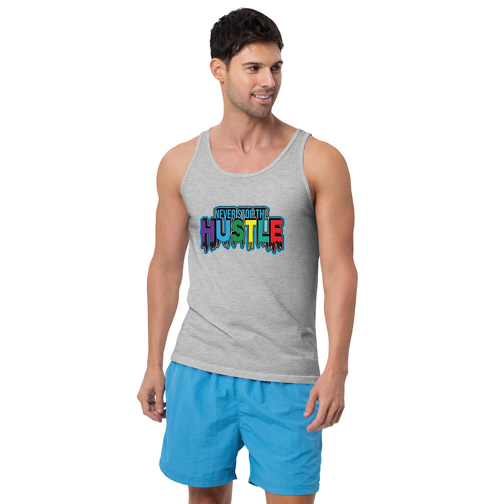 Thumbnail: Zaedons Mens Tank Top Never Stop Print