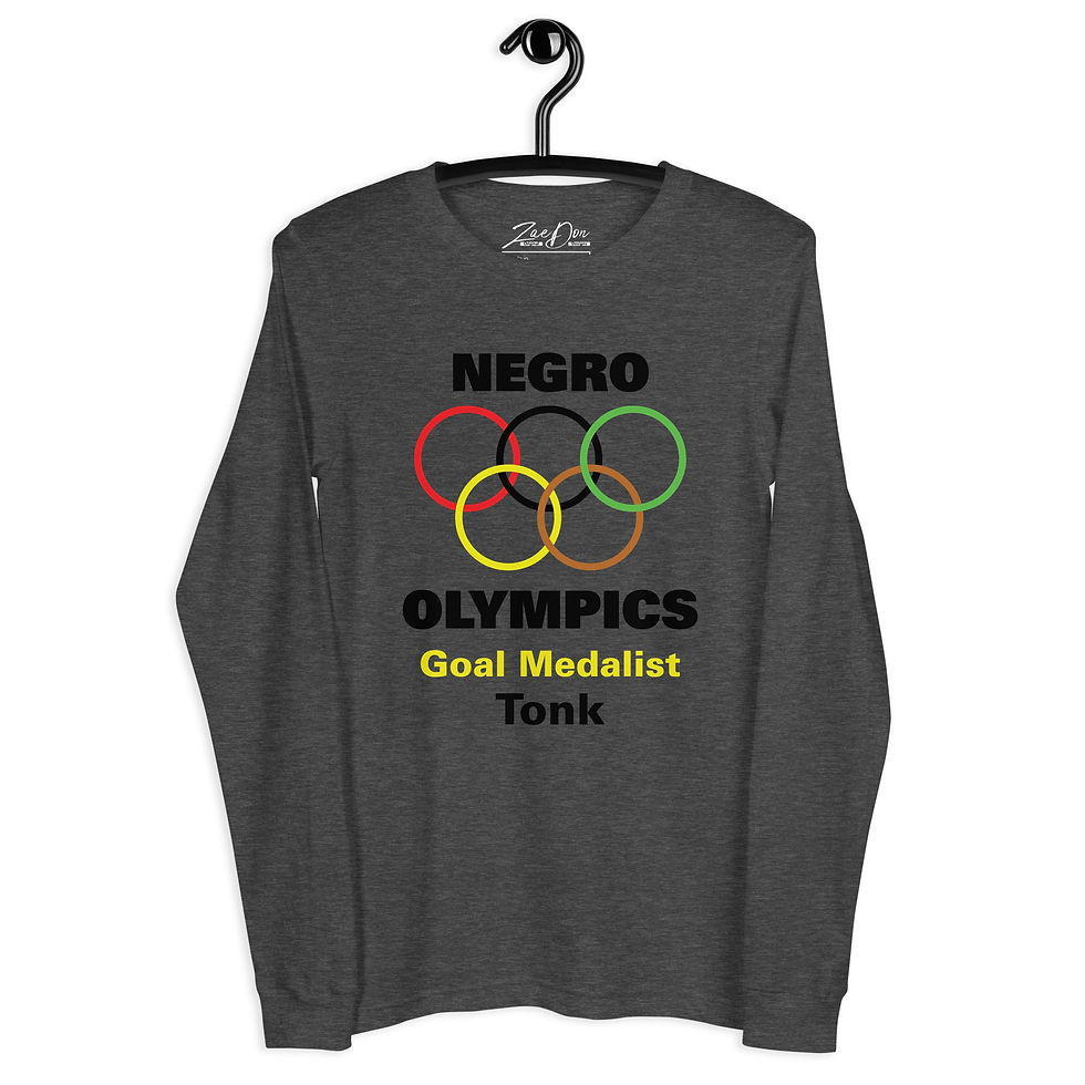 Thumbnail: Zaedons Womens Long Sleeve T Shirt Negro Olympics Tonk Gold Print