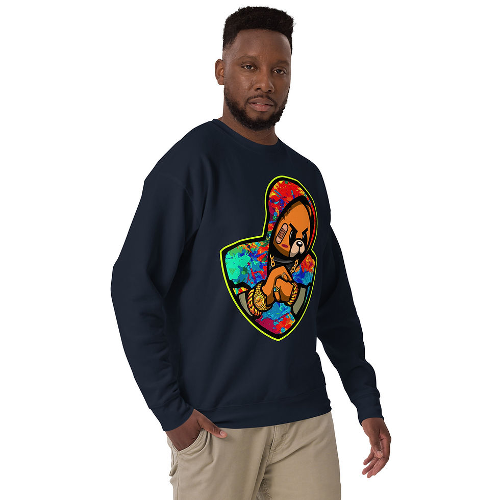 Thumbnail: Mens Sweatshirt Premium Hustle Bear Print by Zaedons