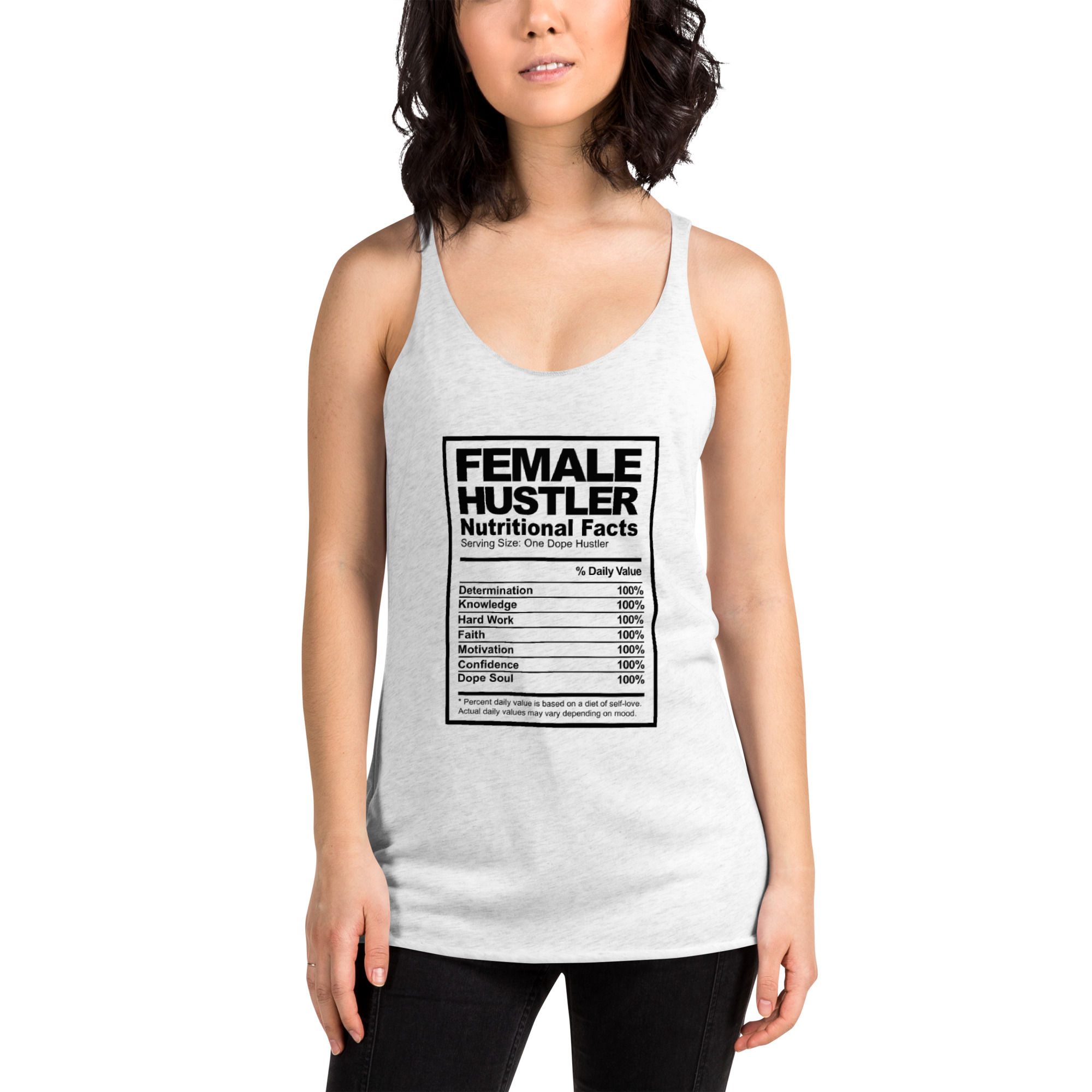 Zaedons Women’s Tank Top Female Hustler Nutrition Print