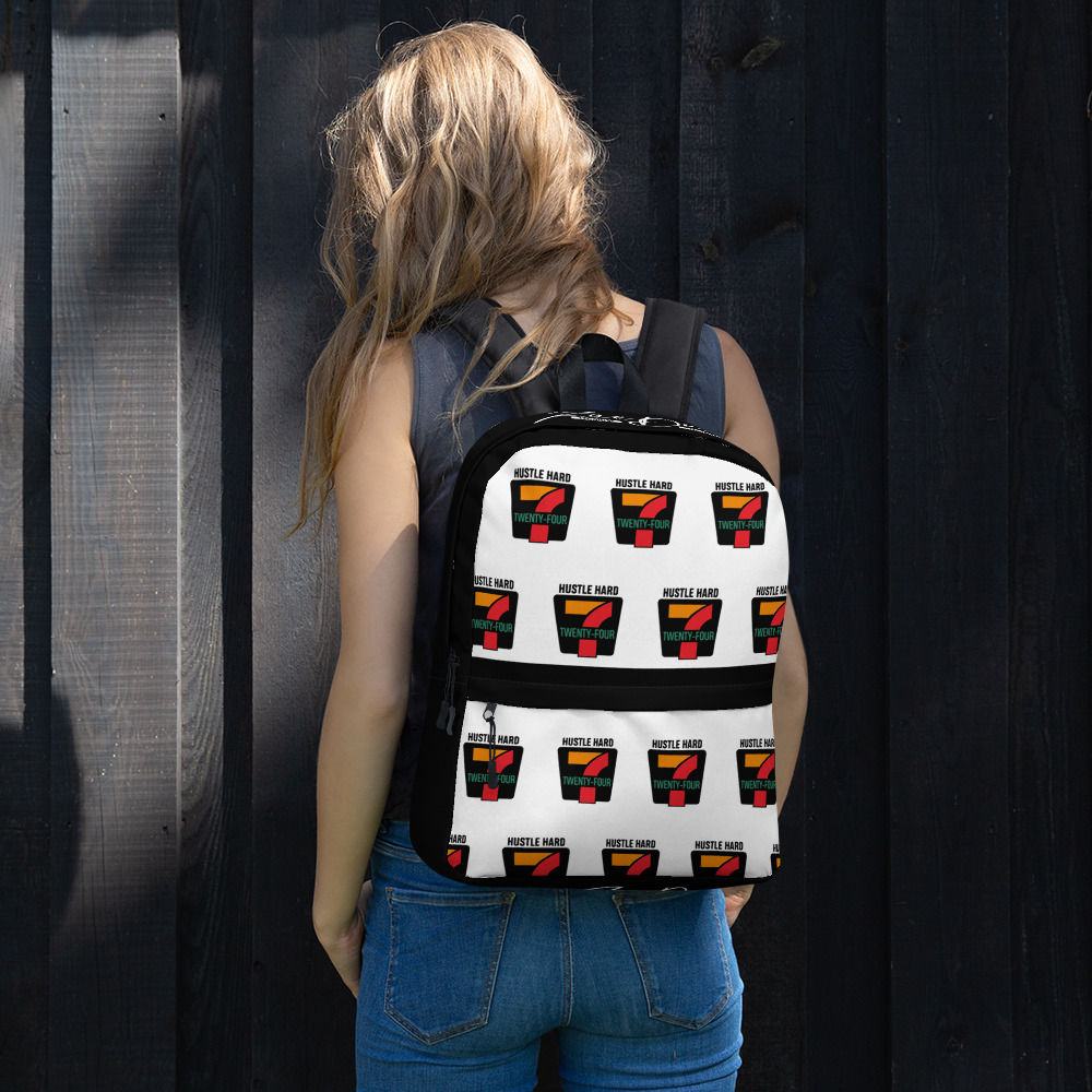 Backpack Hustle Hard 24/7 Repeat Print streetwear laptop bag accessory