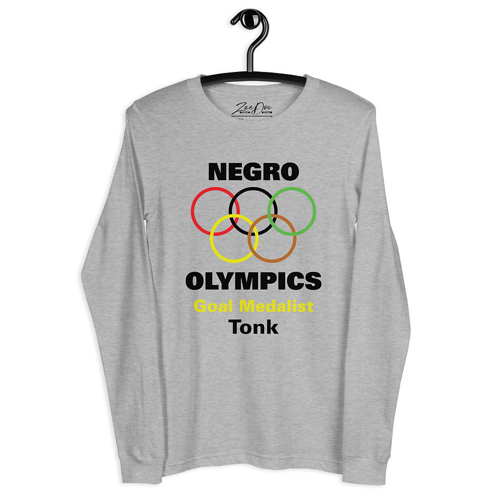 Thumbnail: Zaedons Womens Long Sleeve T Shirt Negro Olympics Tonk Gold Print