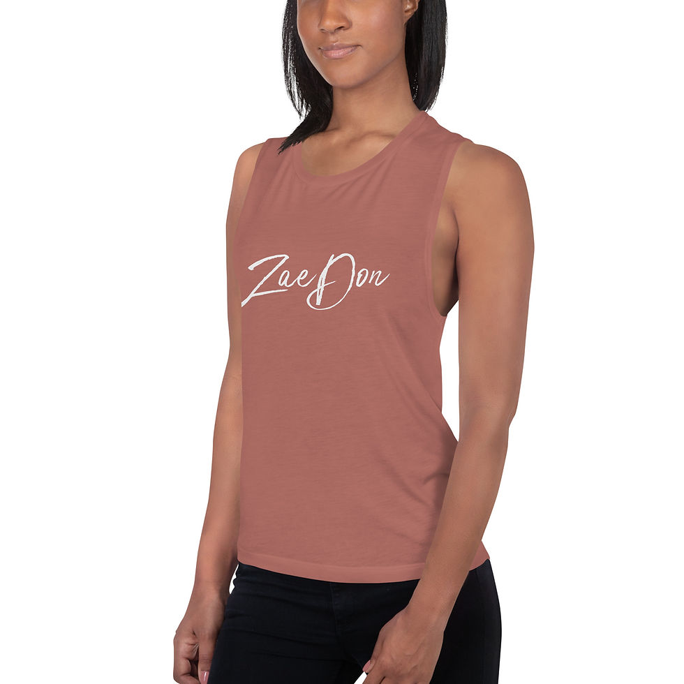 Thumbnail: Zaedons Women’s Muscle Tank Dark Tone ZaeDon Print