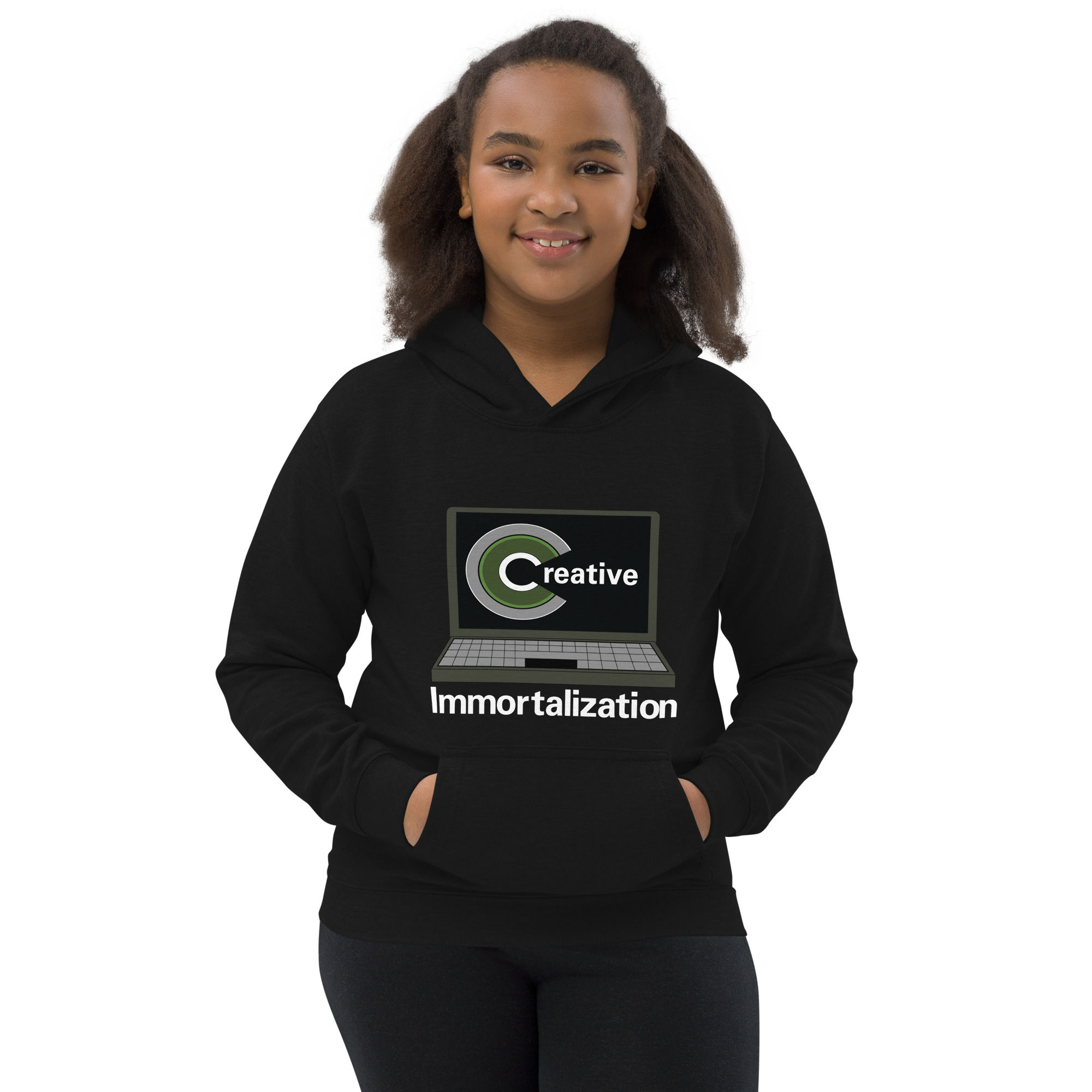 Hoodie Youth WHT Creative Immortalization Print