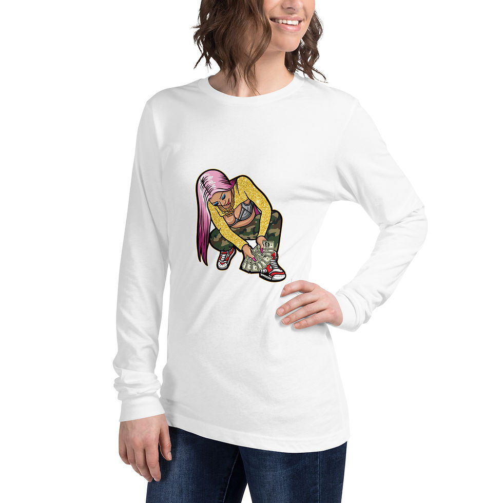 Thumbnail: Zaedons Womens Long Sleeve T Shirt Hustle Shawty Print