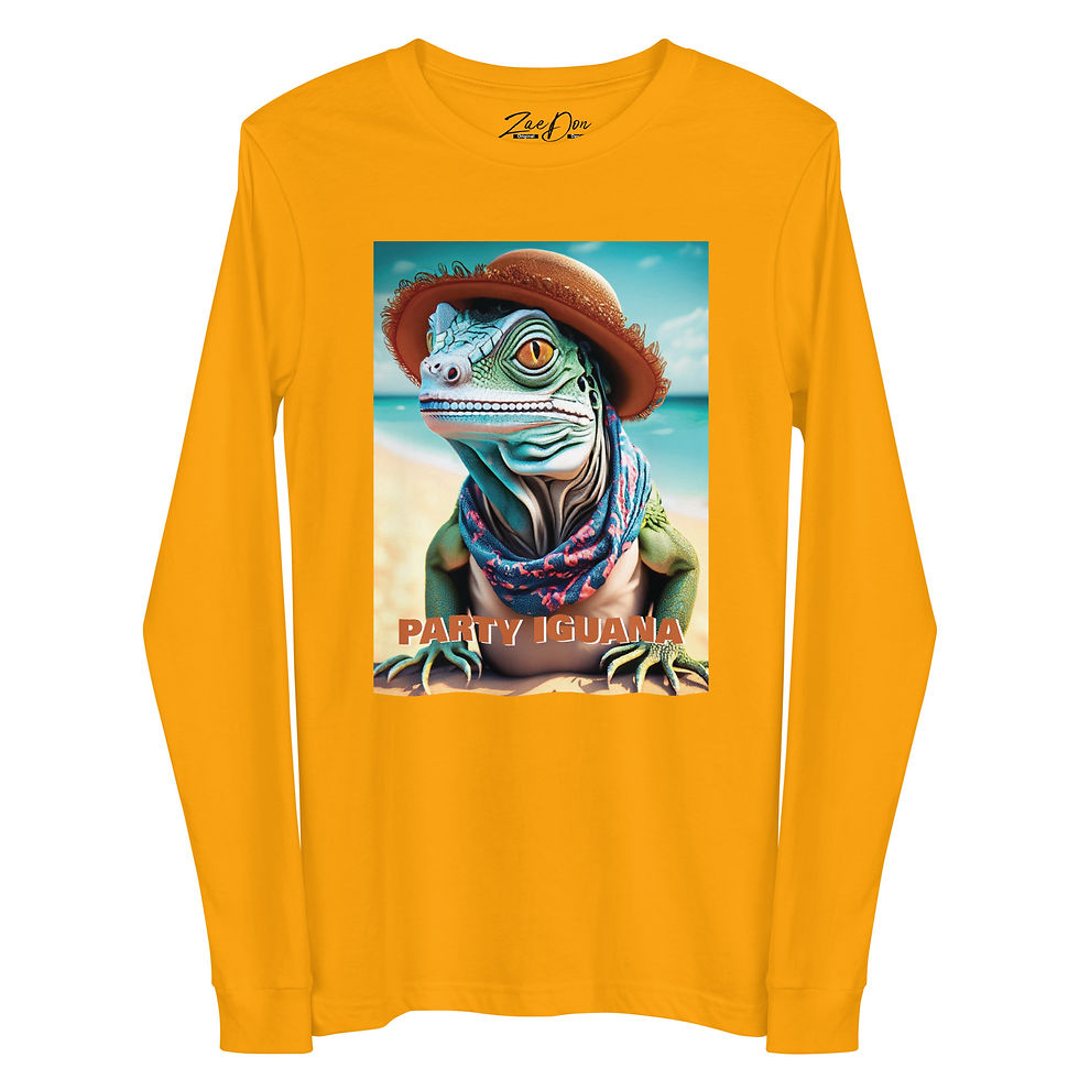Thumbnail: Zaedons Womens Long Sleeve T Shirt Party Iguana Print
