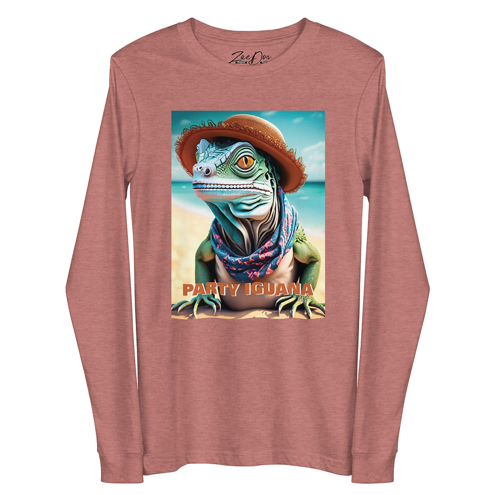 Thumbnail: Zaedons Womens Long Sleeve T Shirt Party Iguana Print
