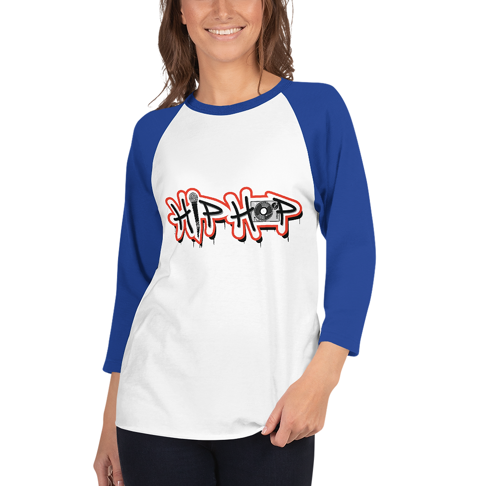 Thumbnail: Zaedons Womens 3 Quarter Sleeve T Shirt Hip Hop Print