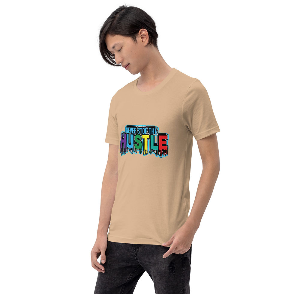 Thumbnail: Mens T Shirt Light Tones Never Stop Print Zaedons Streetwear