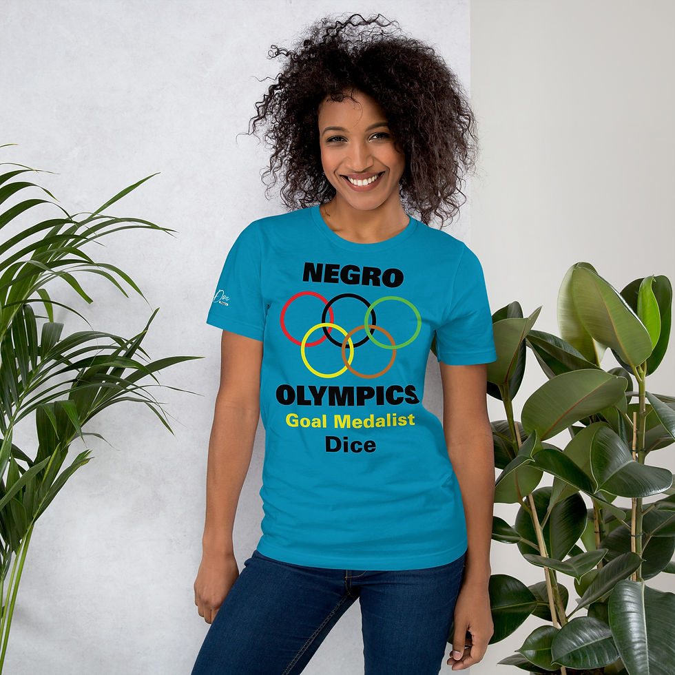 Thumbnail: Women’s Bright Tones Negro Olympics Dice Gold Print T Shirt
