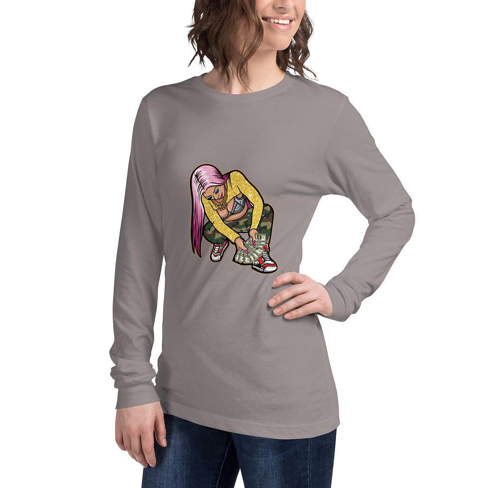 Thumbnail: Zaedons Womens Long Sleeve T Shirt Hustle Shawty Print