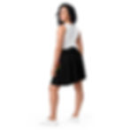 Zaedons Women Skirt Skater Black Hustle Bear Print