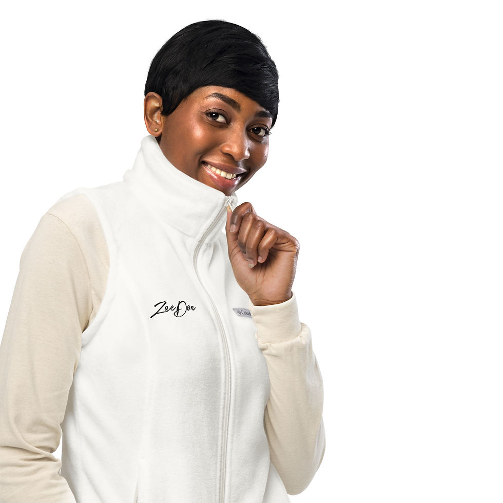 Thumbnail: Zaedons Womens Vest White Columbia Fleece ZaeDon Embroidered