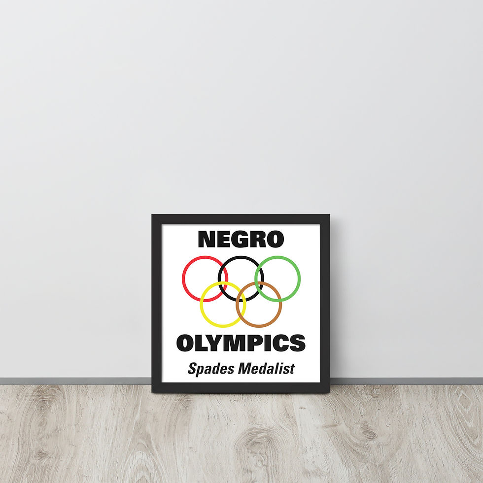 Thumbnail: Framed Poster Negro Olympics Spades Print by Zaedons – cultural artwork wall decor