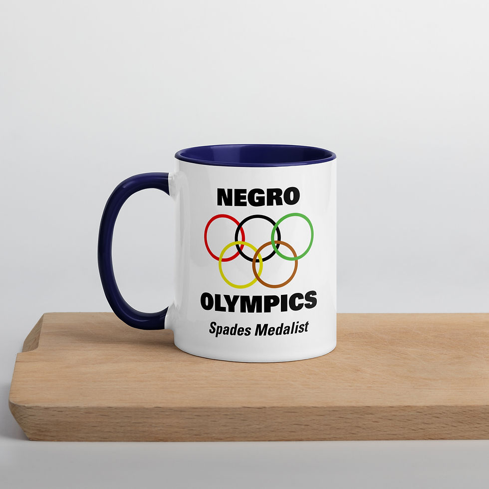 Thumbnail: Mug White Glossy Negro Olympics Spades Print Colored Inside