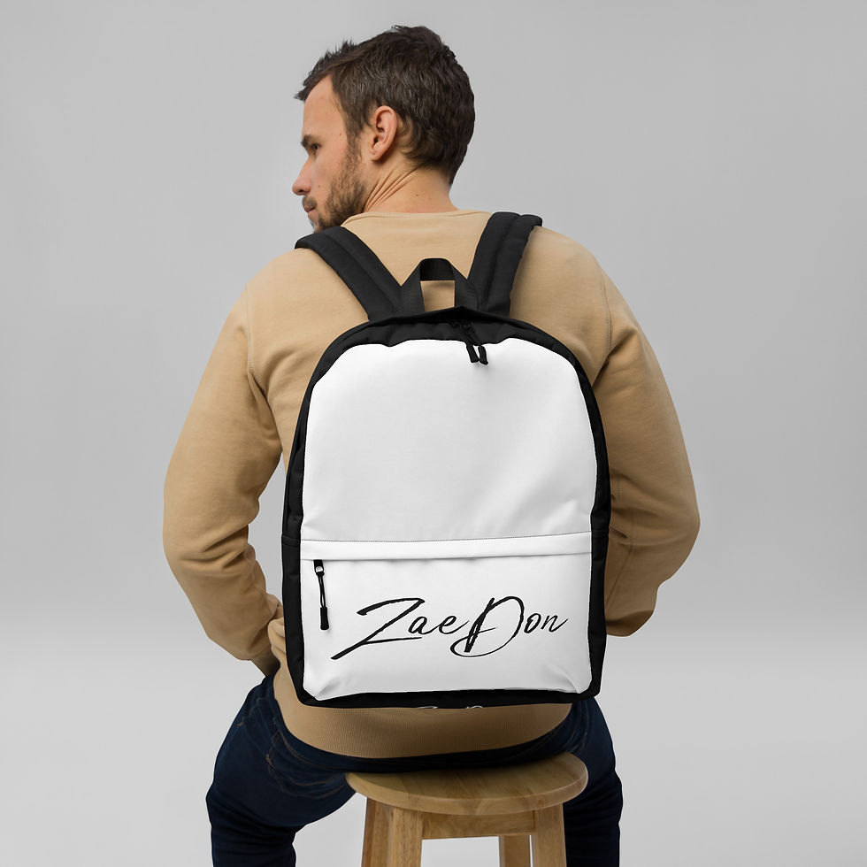 Backpack Black Zaedon Logo streetwear laptop bag accessory