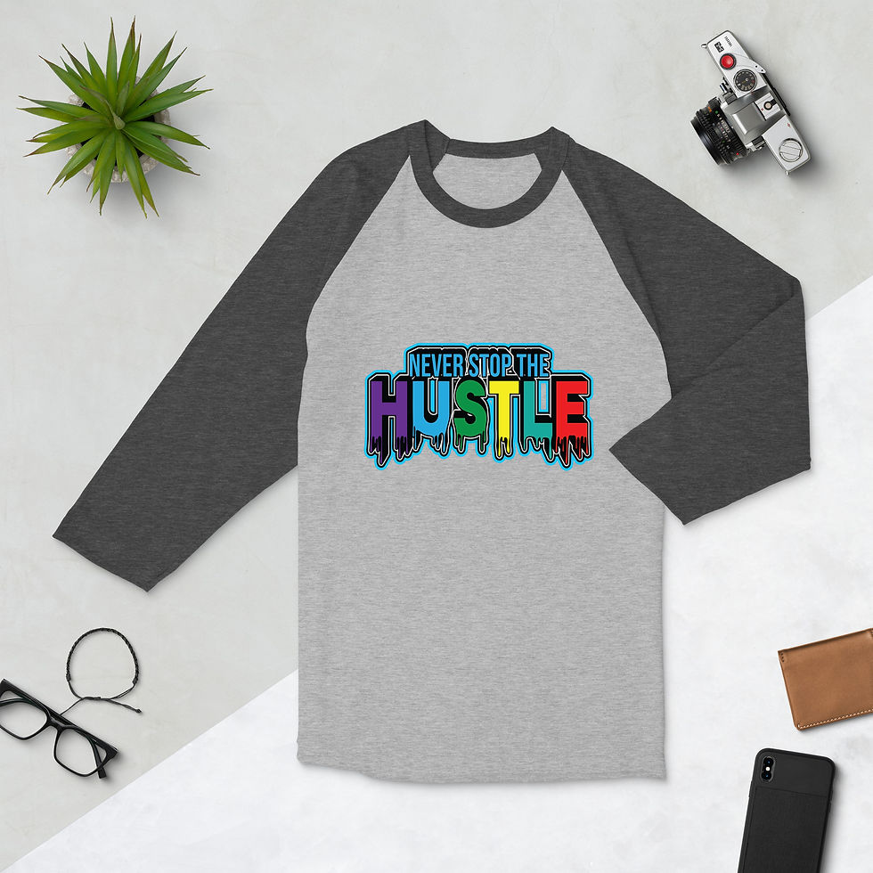 Thumbnail: Zaedons Mens 3 Quarter Sleeve T Shirt Never Stop Print