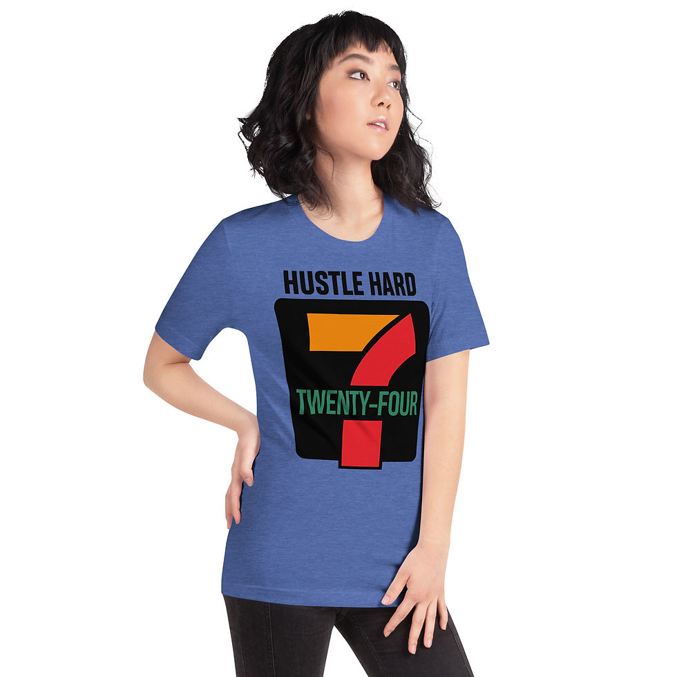 Thumbnail: Zaedons Women’s T Shirt Bright Tones Hustle 24/7 Print