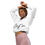 Thumbnail: Zaedons Womens White Cropped Blk ZaeDon Windbreaker