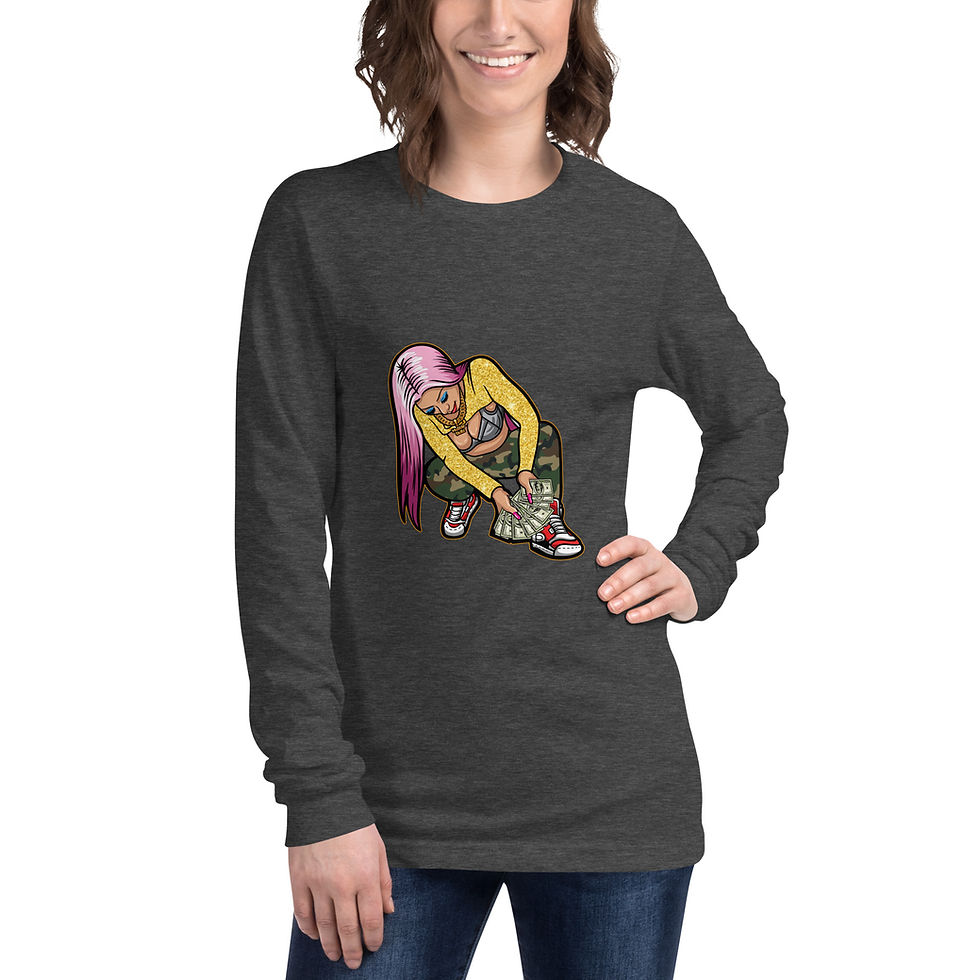 Thumbnail: Zaedons Womens Long Sleeve T Shirt Hustle Shawty Print