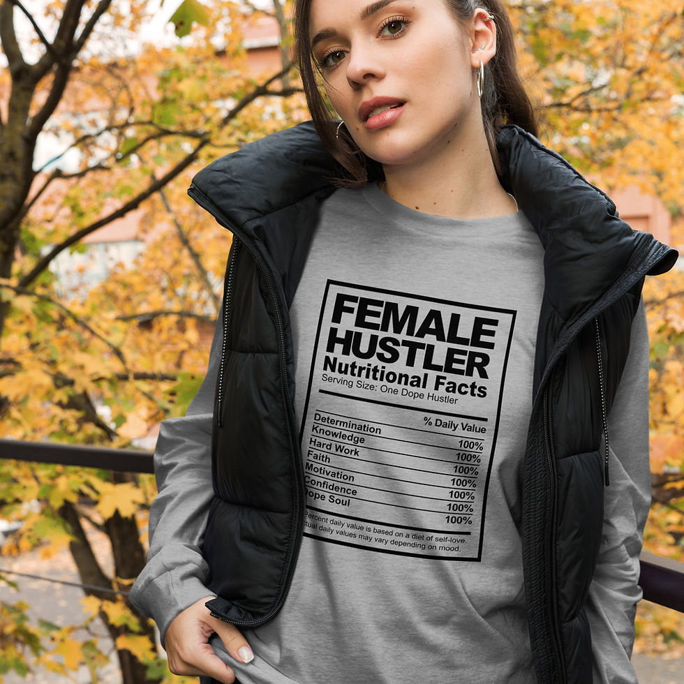 Thumbnail: Zaedons Womens Long Sleeve T Shirt Female Hustler Nutrition Print