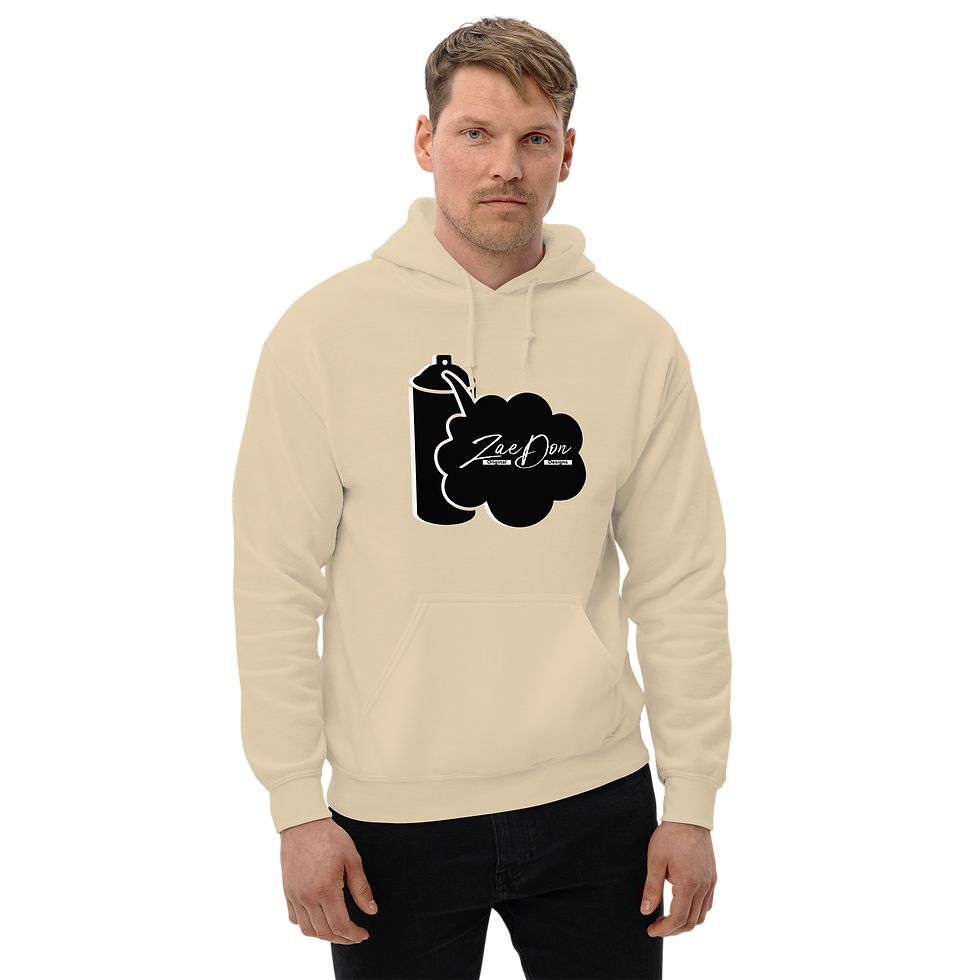 Thumbnail: Zaedons Mens Hoodie Premium Spray Paint ZaeDon White Print